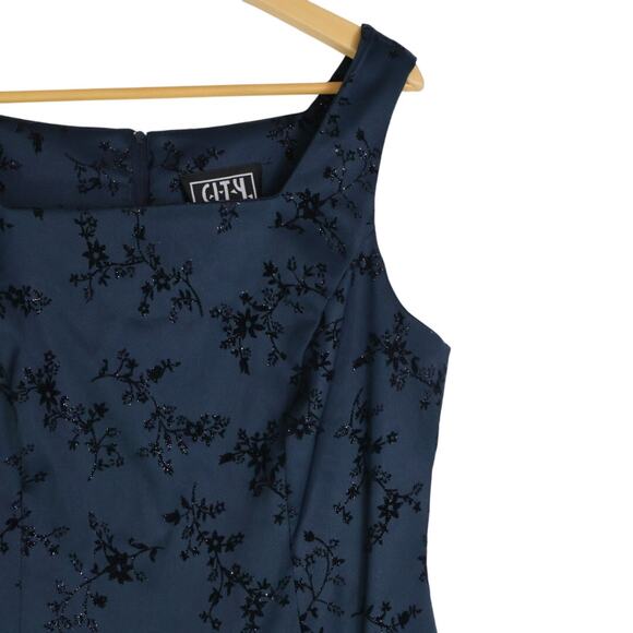 Vintage City Triangle Whimsigoth Satin Glitter Floral Mini Dress Goth Glam Party - Picture 11 of 15